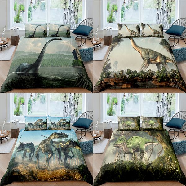 

zeimon 3d printing bedding setcustom kids baby children duvet cover set queen/kingcartoon dinosaurs bed set bedclothes