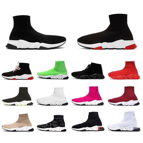 

2020 desinger sock sport shoes womens mens flat casual shoes tripler vintage graffiti sneakers socks boots designer platform trainers, Black