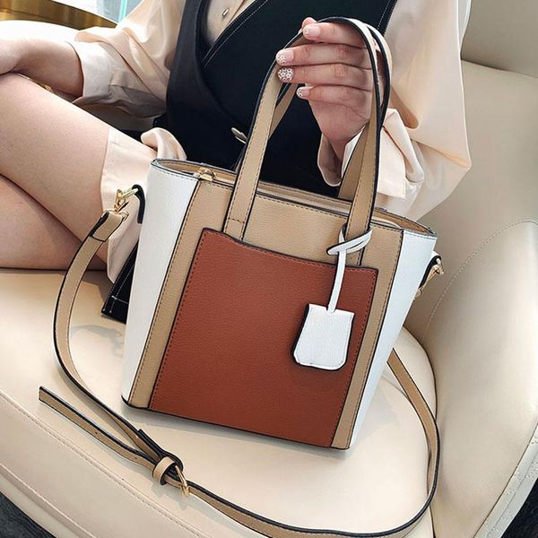 

contrast color shoulder bags for women 2020 small pu leather messenger crossbody bag female tote fashion zipper handbags