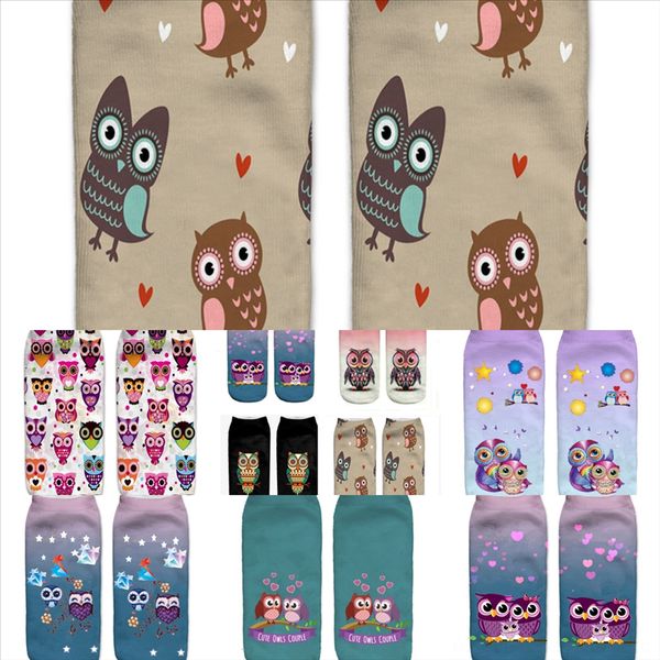 

p6tsf men's socks owl kid socr jersey with sock cotton socks winter simple autumn tube harajuku skateboard knitted casual sports animal, Black