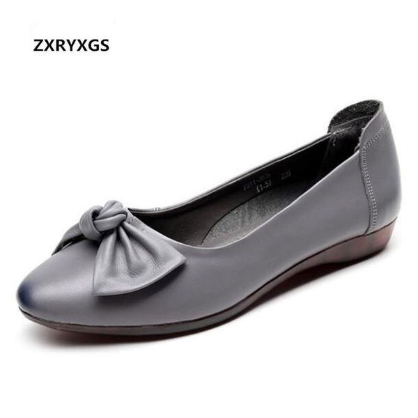 

new famous cowhide bow lady fashion shoes flat shoes 2020 autumn genuine leather woman soft comfort non-slip driving, Black