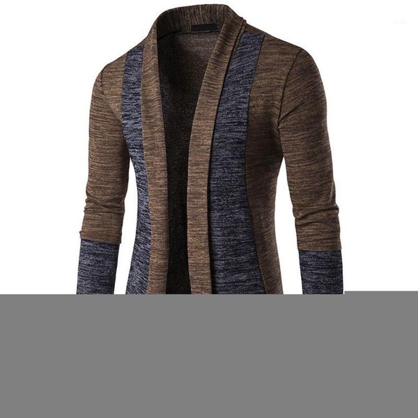 

fashion daily,casual men's long sleeve panel autumn winter sweater cardigan knit knitwear coat jacket sweatshirt 18oct1, Black;brown