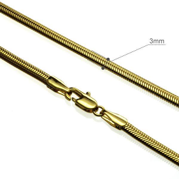 

18k yellow gold filled women necklace snake chain link jewelry luxury n289, Silver