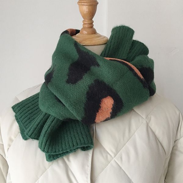 

woollen for women autumn and winter lovely girl small scarf decoration short knitted leopard neckband korean version popular, Blue;gray