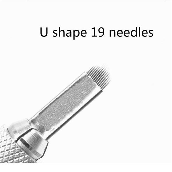 

50 pcs tattoo needle u shape19 permanent needle makeup eyebrow blades for 3d manual permanent makeup pe qylxlg