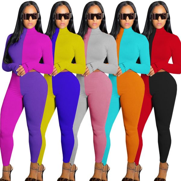 

женщины tracksuitstwo piece set color matching night club новый all-match spual sportswear binding bearing брюки жареный уличный костюм, Gray