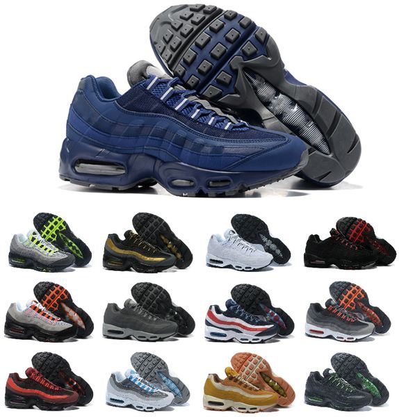 

95 og mens running shoes 95s air gold bred gym red laser fuchsia gradient maxes white blue classic black men sports sneakers