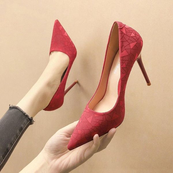 

2020 new women .5cm high heels nude red wedding pumps leather luxury lady shoes high heels scarpins prom shoes #db3v, Black