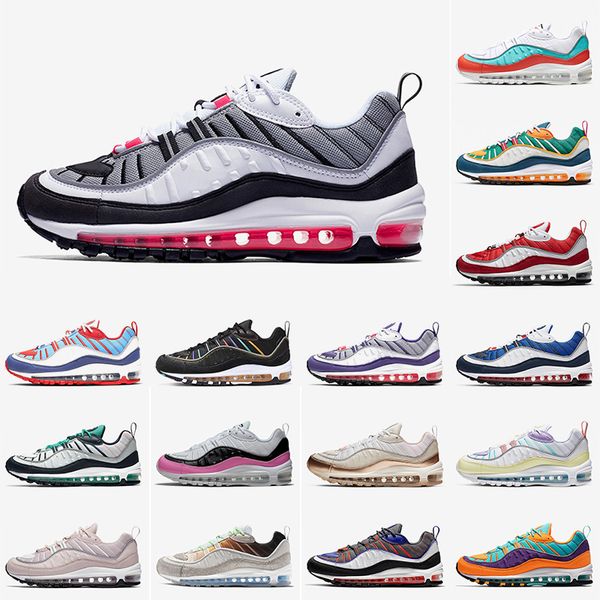 

designer running shoes 98 trainers sports 98s solar red easter team orange cone usa gym red mens womens sneakers, White;red