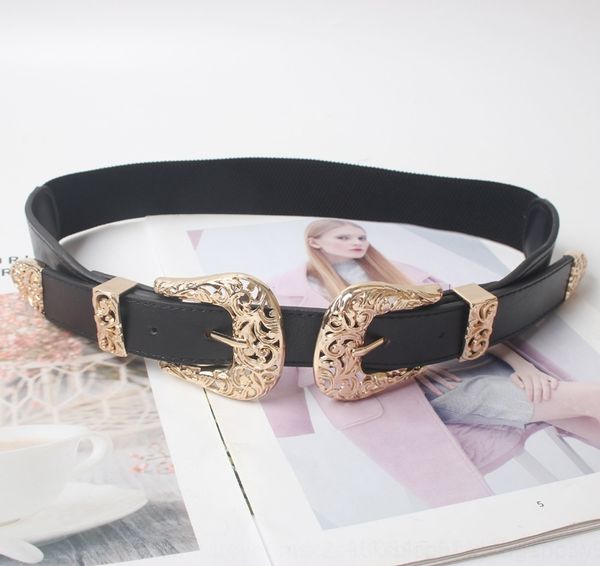 

wybj fashion leather hoop metal big o rin exaggerated fashion punk harajuku ring metal big belt for women, Black;brown