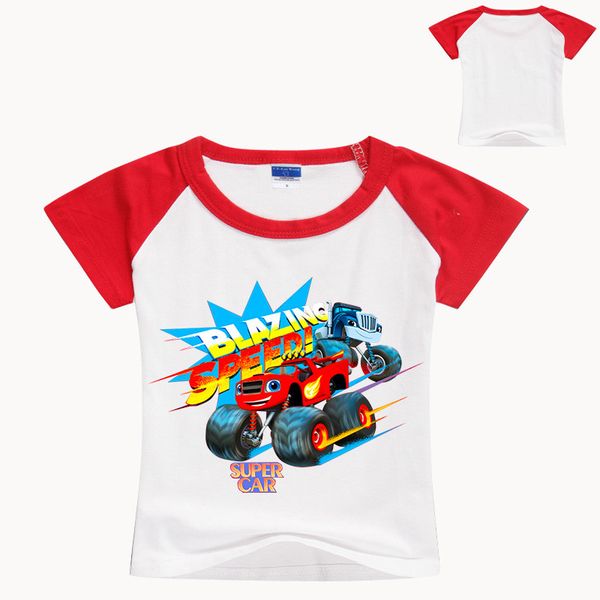 

2017 new short sleeve children's t-shirt set car print children's shoulder wipe blue short sleeve t-shirt set no7082