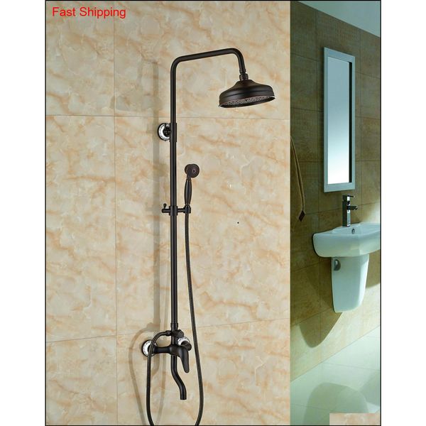 

wholesale and retail promotion oil rubbed bronze bathroom rain shower head faucet tub spout mixer tap w/ hand shower l24bg