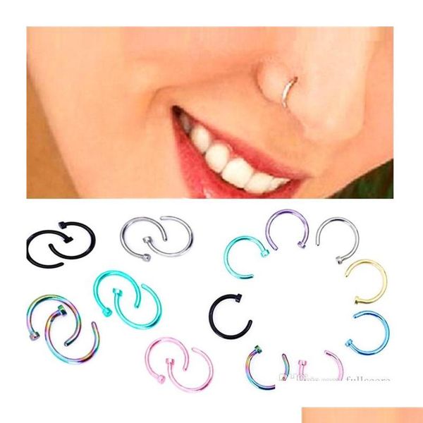 

1pcs fake lip ring c clip 8mm nose ring kylie lip piercing falso nose rings hoop for women body jewelry drop shipping ritwe, Silver