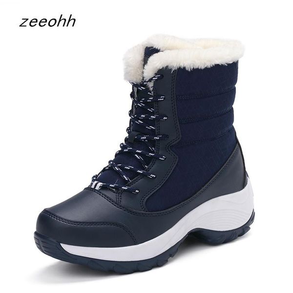 

boots women's winter shoes snow large size platform warm 2021 wom, Black