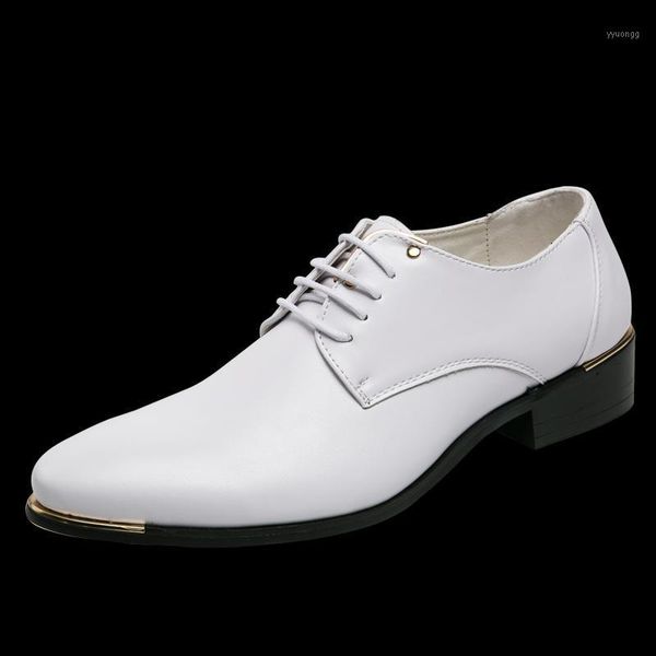 

dress shoes fashion men's casual leather white lace up wedding party classic business gentleman coiffeur1, Black