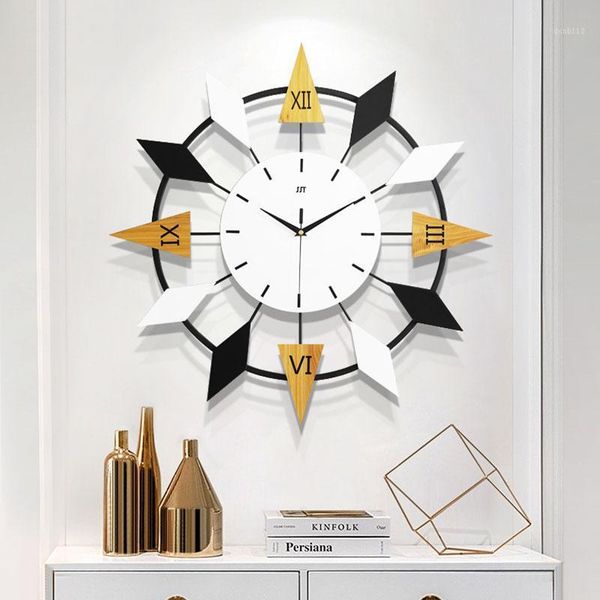 

simple modern art wall clock luxury nordic creative iron wall clock fashion orologio da parete large living room decor mm60wc1