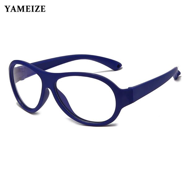 

sunglasses yameize fashion oval anti-blue light glasses kids tr90 flexible optical frame clear lenses children computer blocking eyeglasses, White;black