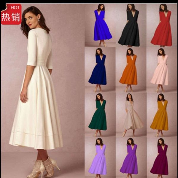 

spring and autumn new women's mid length dress, Black;gray