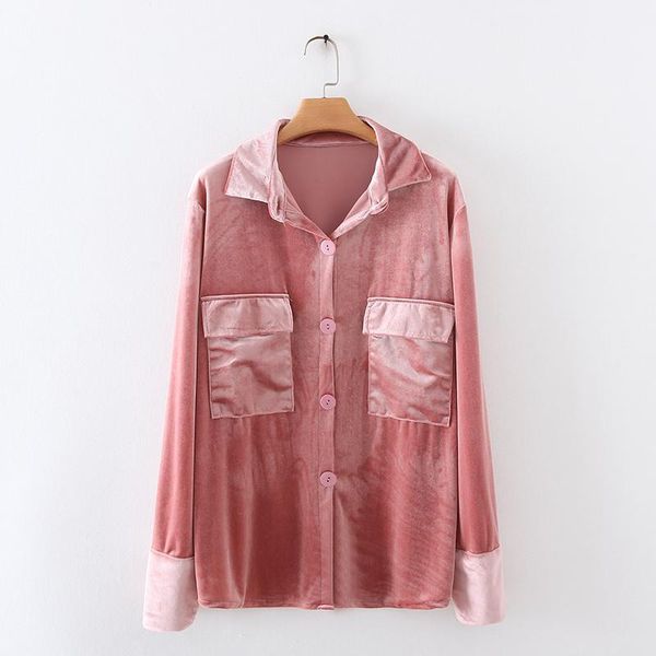 

spring women shirt long sleeve 2020 new fashion soft velour material home clothing modern lady casual pockets 1, White