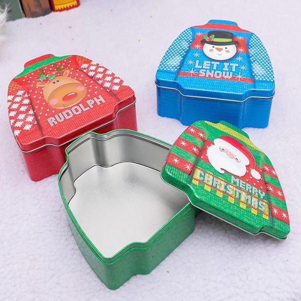 

1 pcs fashion christmas embossing tinplate empty tins candy cookie gift storage container decorative box new arrival1