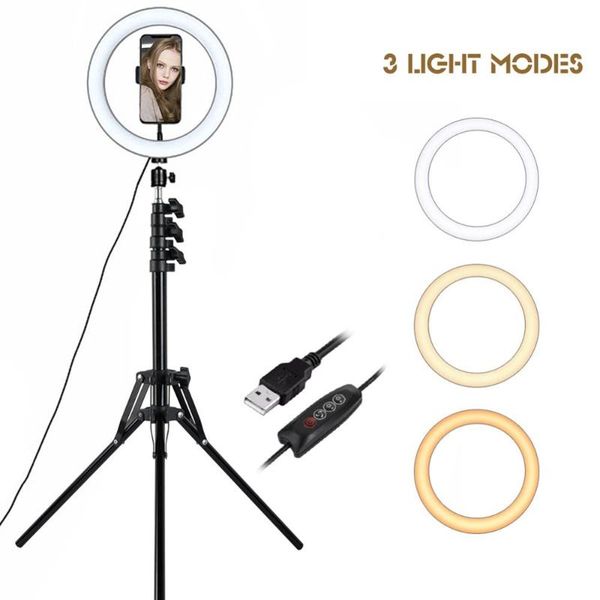 

16-26cm ring light &tripod stand led camera selfie light ring 6/10inch for tripod and phone holder for video pgraphy