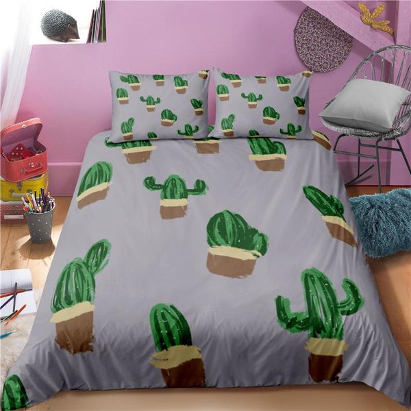 

flowers bedding set duvet cover sets bedclothes bed linen sheet single double  king size cactus 3pcs qulit covers