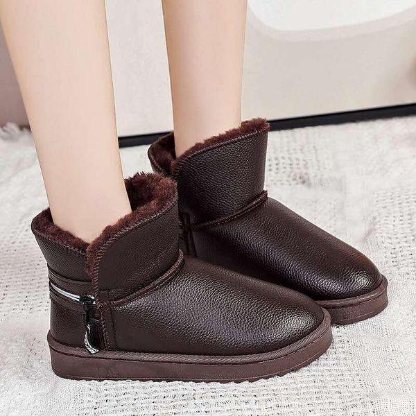 

2020 fashion brand winter women snow boots warm plush soft ladies plus size ankle boot women's fur platform female casual shoes, Black