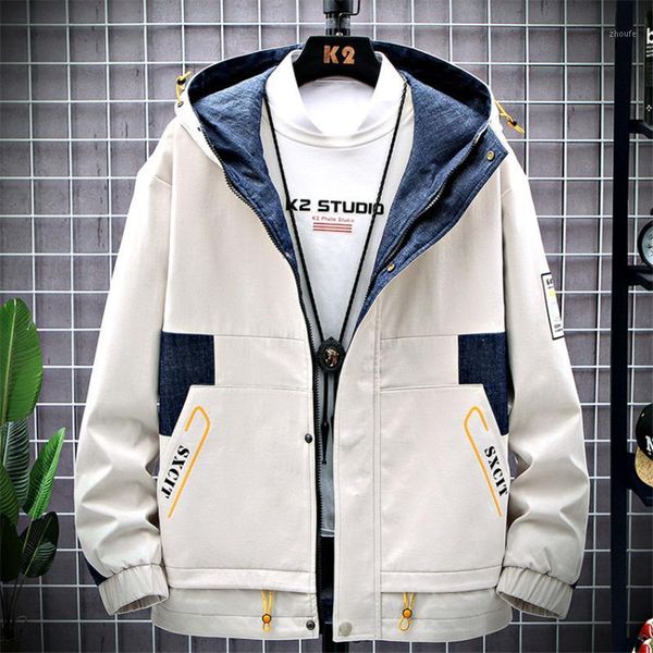 

autumn brand jacket men casual zipper patchwork hooded bomber jackets men windbreaker coat tracksuit brand clothes streetwear1, Black;brown