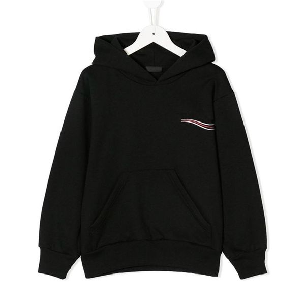 Black Designer Marca Crianças Inverno Hoodies Engrossar Velo Luxo Bebé Menino Meninas Rua Roupa para Adolescentes Suéter 220115