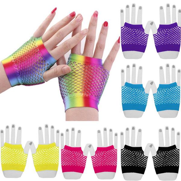 

невесты half-палец перчатки punk goth женщины рыболовной сети перчатки без пальцев lady костюм партии fingerless моды mesh, Blue;gray