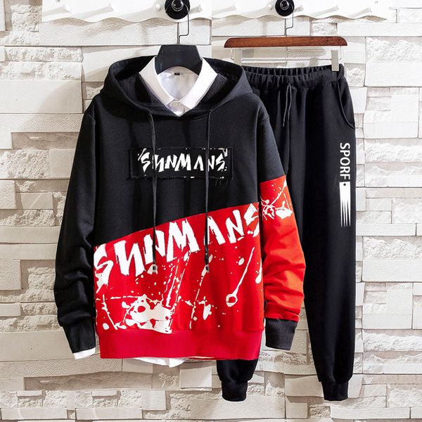 

spring autumn men's suit sports pants hood with hoodie sweatshirt. picx, Gray