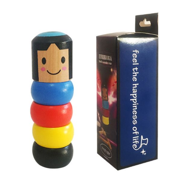 

2019 new 1set immovable tumbler little wooden man toy tricks close-up stage magic accessories funny unbreakable toys