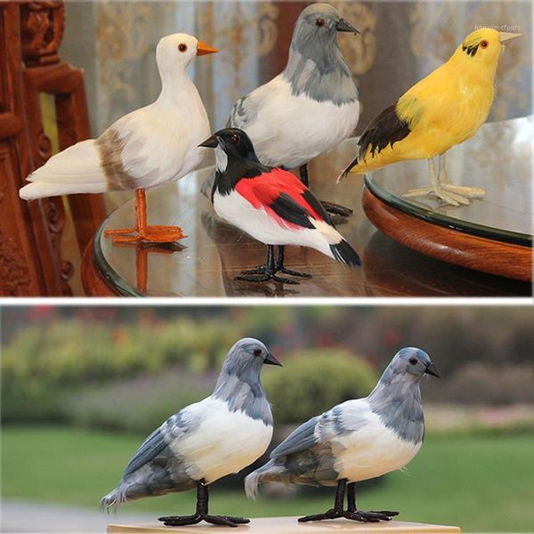 

1pc artificial doves pigeon simulation ornaments decorative feathered birds models craft model diy decor craft1