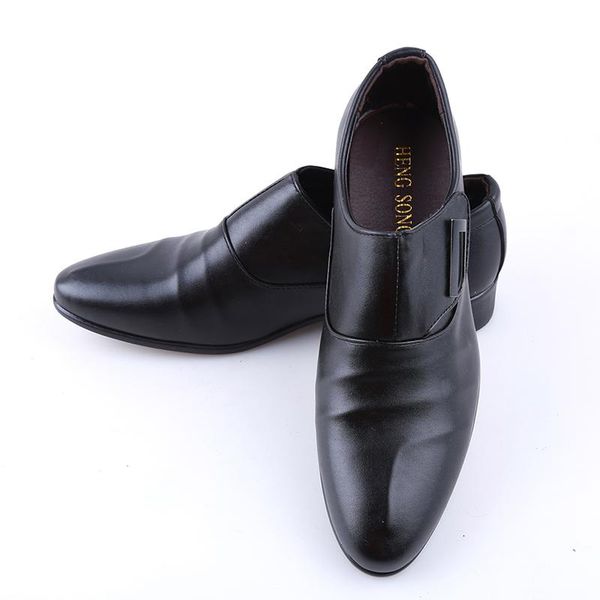 

new men's bussiness formal shoes brand single buckle slip on black brown man office party wedding dress shoes big size 48
