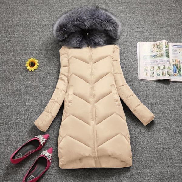 

fashion warm coat winter jacket women plus size 7xl slim long cotton coat female winter big fur hooded parka mujer coat 2020 newx1016, Black;brown