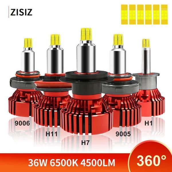 

car headlights mini eight-side illuminate led h1 h7 h11 h9 9005 9006 9012 cree chip bulb canbus headlight 72w 9200lm 6500k fog lamp kit1