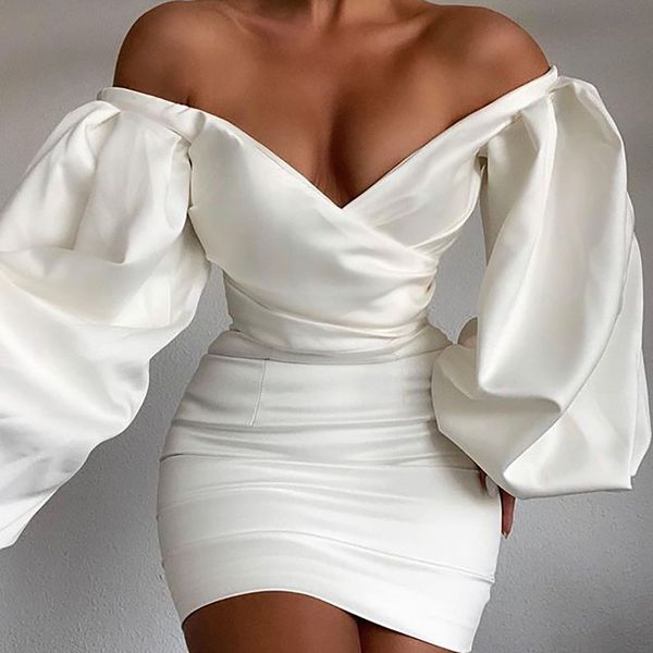 

pure colour slash neck strapless dress lady and girl's autumn casual mini dresses sliming vintage dress, Black;gray