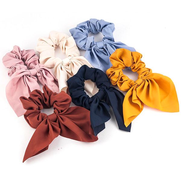 

new women spring summer soild headband vintage knot elastic hair bands soft solid girls hairband hair accessories wholesale, Slivery;white