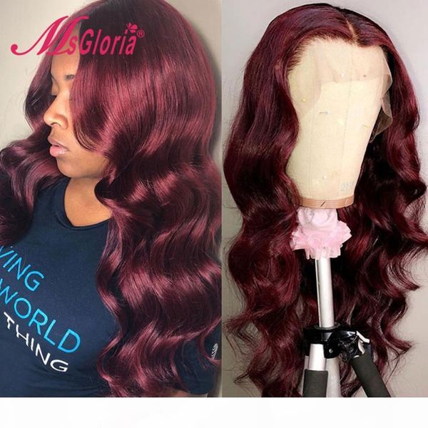 

150% #99j burgundy part lace wig pre plucked lace front human hair wigs for women body wave brazilian remy hair bleached knots, Black;brown