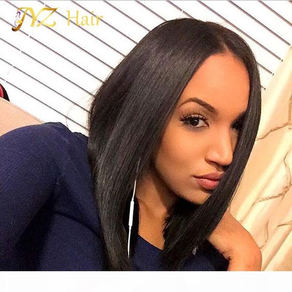 

jyz bob wigs human hair lace front bob wig guleless brazilian lace front wigs baby hair lace front wig for balck women, Black;brown