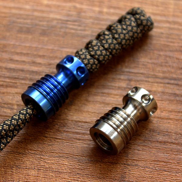 

титан ti tc4 lanyard бисер подвесок key парашют шнур нож diy инструмент zipper head брелок edc