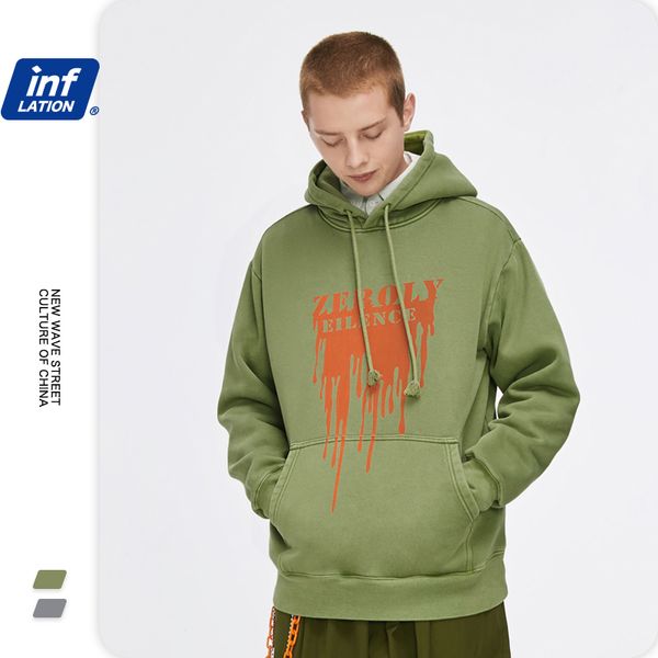 

inflation gothic streetwear 2020 winter fleece oversized hooded sweatshirt men printing hip hop hoodies couple 1417w c1011, Black
