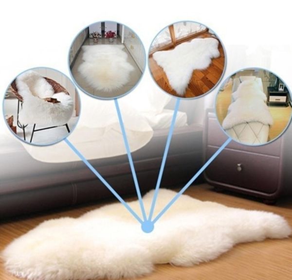 

5 colors wool sheepskin rug chair cover warm hairy carpet seat pa jlllvq allguy