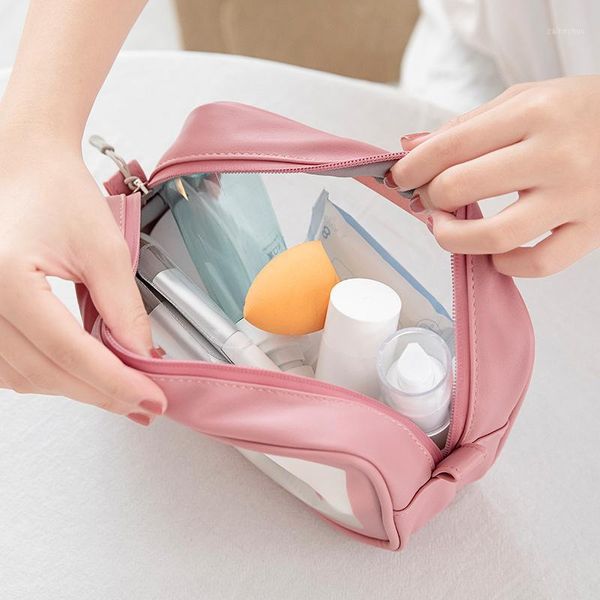 

tpu travel portable cosmetic storage bag zipper waterproof toiletries toothbrush lotion collector makeup trip pouch accessories1
