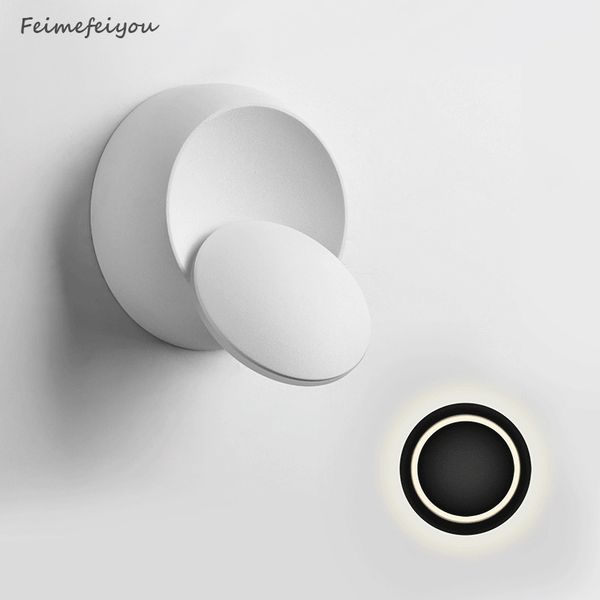 

led wall lamp 360 degree rotation adjustable bedside lights white black creative wall lamp black modern aisle round lamp 1020