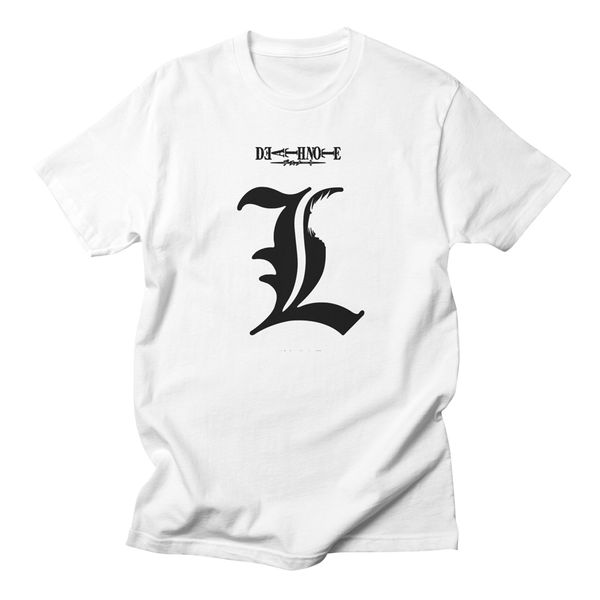 

death note l white anime casual fashion streetwear harajuku homme basic hip hop sport hooded sweatshirt hoodie men t shirt