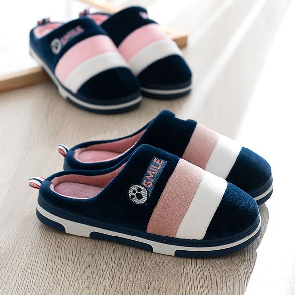 

women indoor slippers soft plush lovers home slipper anti-slip big size warm faux fur house floor shoes ladies bedroom slides x1020, Black