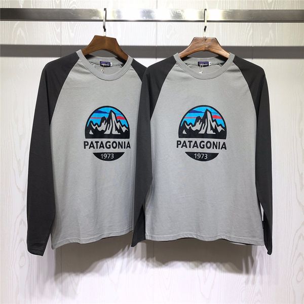 

men's patagonia fitz roy scope color matching raglan long sleeve t-shirt, Black