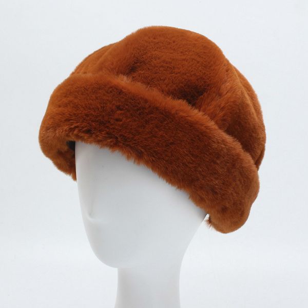 

beret homme fashion new women rabbit hair curling solid color beret hat female bonnet caps winter all matched warm hat 201026, Blue;gray