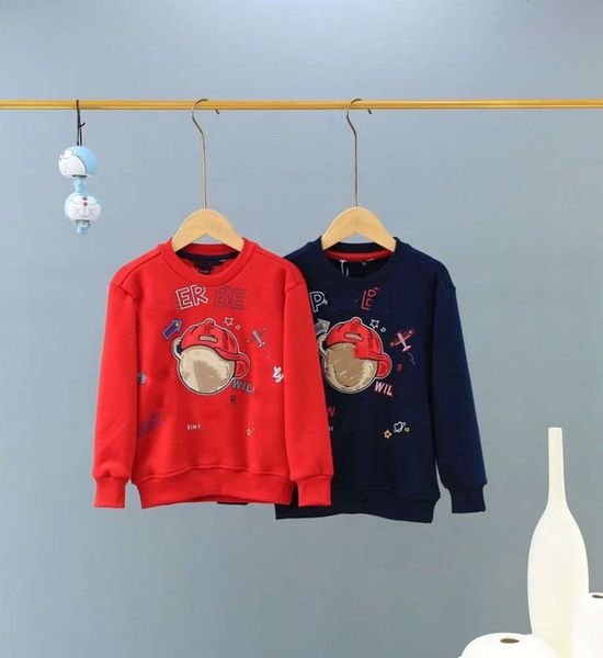 

y12242 2020 winter new children's sports cotton plush bear cartoon pullover sweater, Black